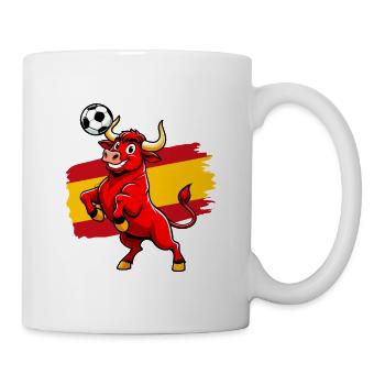 Taureau rouge football Espagne - Sport cartoon - Mug - white - Right