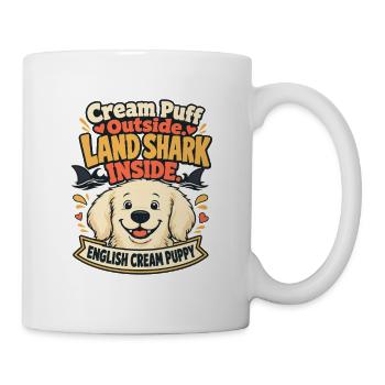 English Cream Golden Retriever Land Shark Puppy Jo - Mug - white - Right