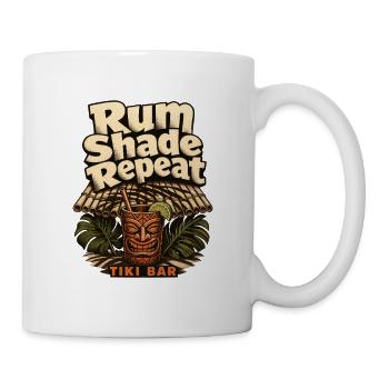 Barman Tiki Bar Hum, ombre de rhum, Répète Terrasse au bord de la piscine - Mug blanc - blanc - Droite