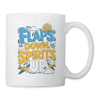 Private Pilot Flaps Down Spirits Up Loves Aviation - Mug - white - Right
