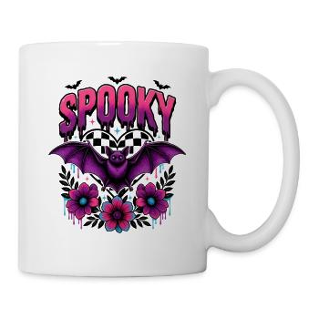 Spooky Bat Floral Neon Halloween - Mug - white - Right