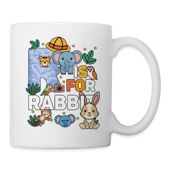 R c’est pour Fête du zoo de lapins Anniversaire du zoo de la jungle - Mug blanc - blanc - Droite