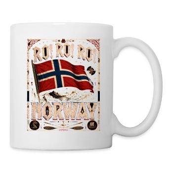 Rock Roll Norvège Norvège Montagnes du drapeau viking - Mug blanc - blanc - Droite