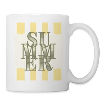 Summer Serif Typography Striped Yellow - Mug - white - Right