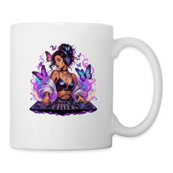 Night DJ in with butterfly flair - Mug - white - Right
