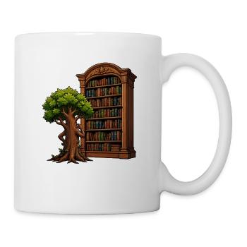 Arbre rencontrant la bibliothèque - Mug blanc - blanc - Droite