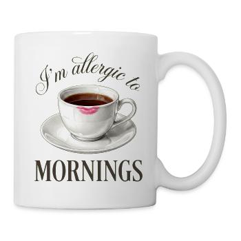 Le café auquel je suis allergique le matin - Mug blanc - blanc - Droite
