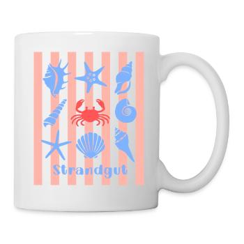 Strandgut Muscheln Seesterne und Krebs - Tasse - Weiß - Rechts