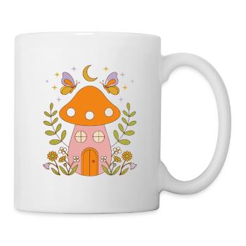 Mondbeschienene Pilzhütte - Tasse - Weiß - Rechts