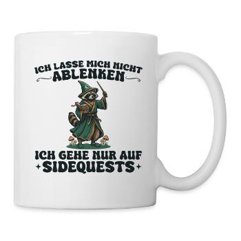 Waschbär Zauberer – Ich gehe auf Sidequests - Tasse - Weiß - Rechts