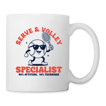 Spécialiste du service et volley dans le tennis rétro - Mug blanc - blanc - Droite