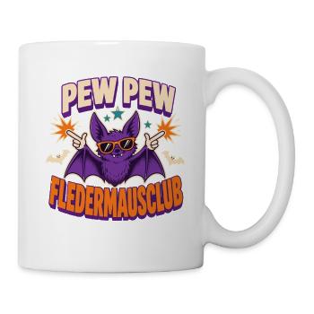 Pew Pew Fledermausclub – Lustiger Vampir - Tasse - Weiß - Rechts