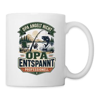 Opa entspannt professionell – Anglerhumor - Tasse - Weiß - Rechts