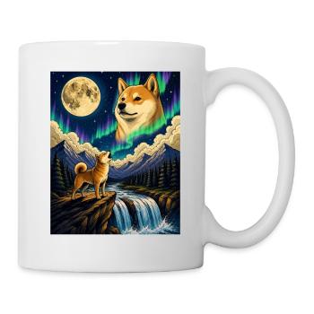 Shiba Inu Heulender Mond Doge Kawaii - Tasse - Weiß - Rechts