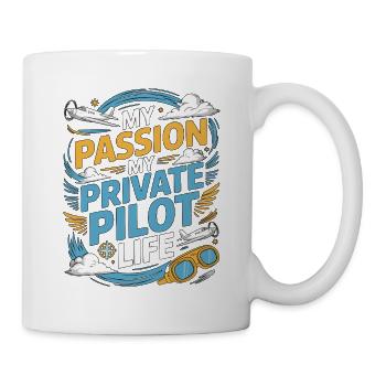 Pilote privé Ma passion Mon passionné d’aviation - Mug blanc - blanc - Droite