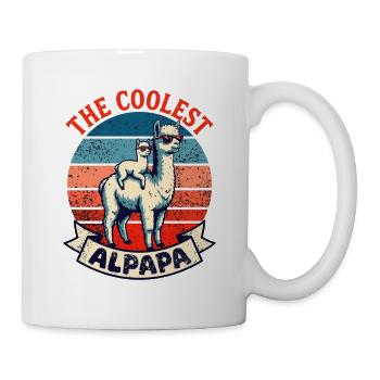 The Coolest Papa Retro Alpaca - Mug - white - Right