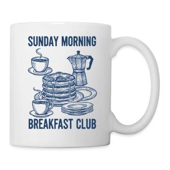 Petit-déjeuner, brunch, café, petit-déjeuner du dimanche matin - Mug blanc - blanc - Droite