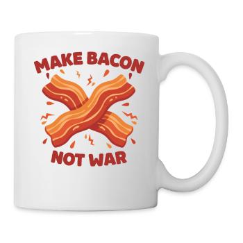 Breakfast Funny Make Bacon Not War Brunch Food - Mug - white - Right