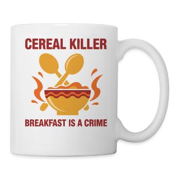 Petit-déjeuner céréales drôles Tueur Le petit-déjeuner est un crime - Mug blanc - blanc - Droite