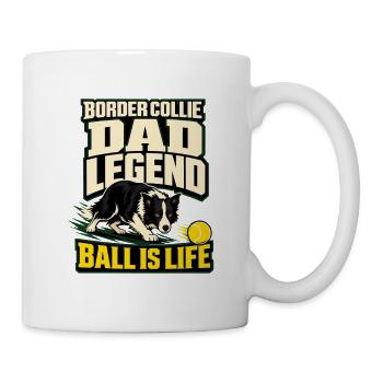 Border Collie, Border Collie Papa Légende Ball Is Li - Mug blanc - blanc - Droite