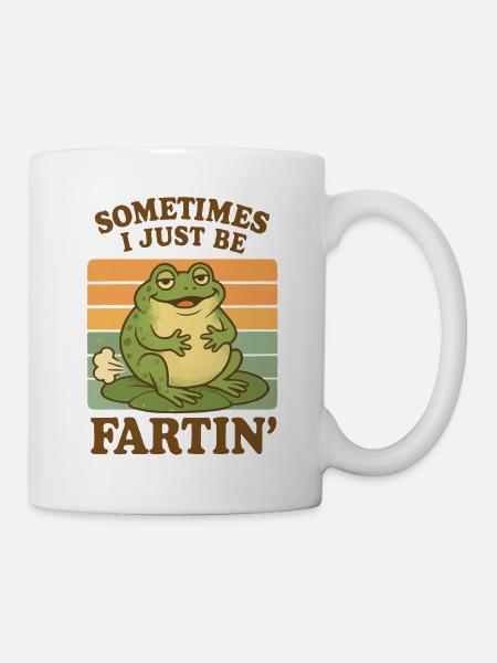 Lustiger Frosch Furz Motiv - Tasse - Weiß
