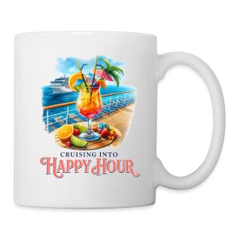 En se déplaçant vers l’happy hour - Mug blanc - blanc - Droite