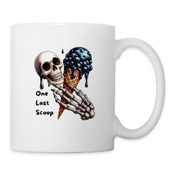 Totenkopf mit Blaubeer-Eis Gothic Motiv - Tasse - Weiß - Rechts