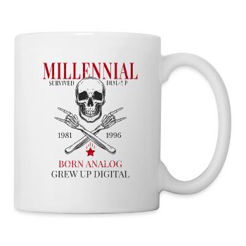 Millennial – Born Analog Grew Up Digital - Mug - white - Right