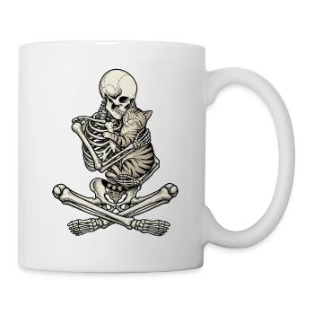 Squelette, Chat, Halloween - Mug blanc - blanc - Droite