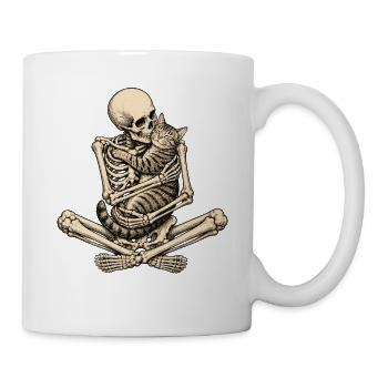 Skeleton, Cat, Halloween - Mug - white - Right