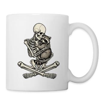 Squelette, Raton laveur, Halloween - Mug blanc - blanc - Droite