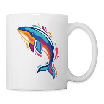 Colorful whale in the ocean for sea lovers and - Mug - white - Right