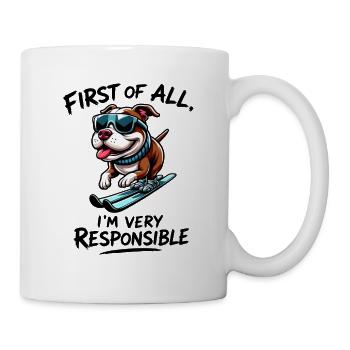 Diction des sports d’hiver de snowboard Bulldog chien - Mug blanc - blanc - Droite