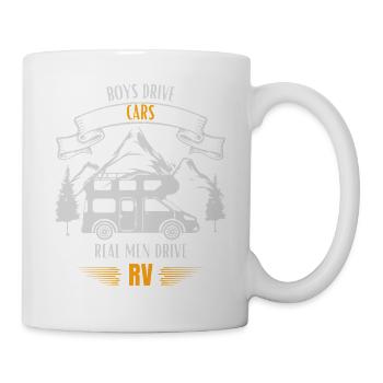 De vrais hommes conduisent un camping-car - Mug blanc - blanc - Droite