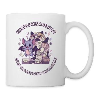Deadlines Are Jump Scares With Paperwork - Mug - white - Right