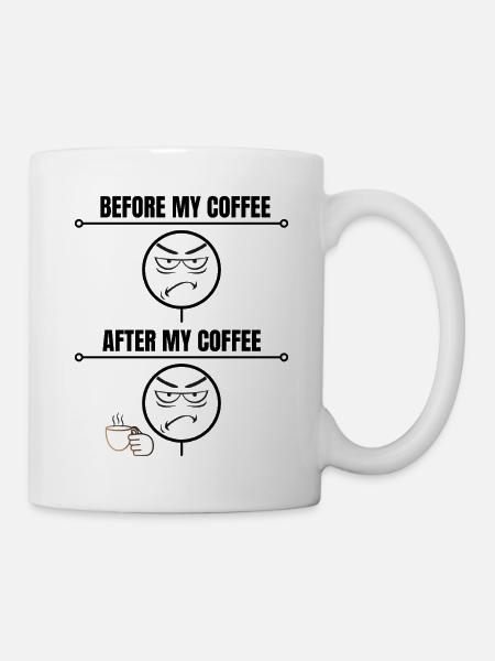 Grummeliger Kaffee-Witz - Tasse - Weiß