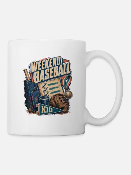 Turnier-Wochenende-Kind-Baseball-Mädchen - Tasse - Weiß