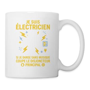 Squelette Électricien Danse Sans Musique - Mug blanc - blanc - Droite
