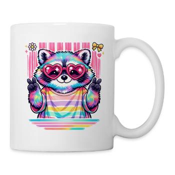 Rainbow Panda with Heart Glasses - Mug - white - Right