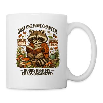 Cozy Raccoon Reading Chaos Organizer - Mug - white - Right