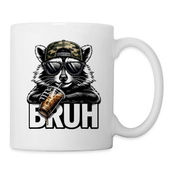Bruh Waschbär Streetwear - Tasse - Weiß - Rechts