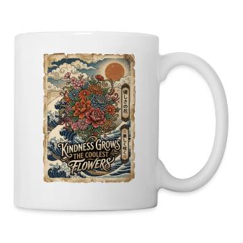 Freundlichkeit Lässt Die Coolsten Blumen Wachsen - Tasse - Weiß - Rechts