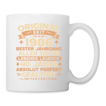 Original 1986 Jahrgang Legende 40. Geburtstag - Tasse - Weiß - Rechts