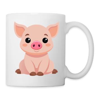 Cute Baby Pig - Mug - white - Right