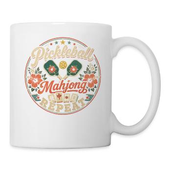 Pickleball Mahjong Passion Joueur Vintage - Mug blanc - blanc - Droite