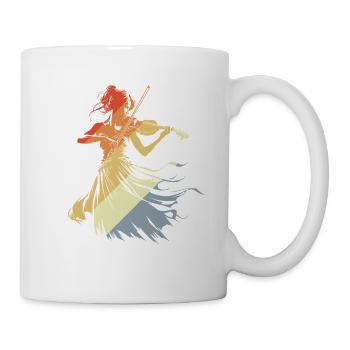Violinistin Vintage-Look - Tasse - Weiß - Rechts