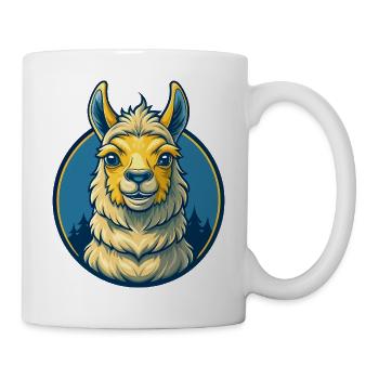 Llama Kawaii Mascot Cartoon Character Clipart Logo - Mug - white - Right