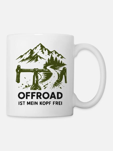 Offroad Freiheit: Berge & Trail - Tasse - Weiß