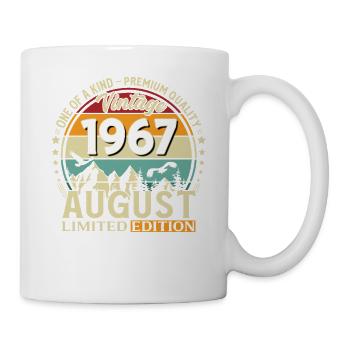 59. Geburtstag Geschenk Mann Original 1967 August - Tasse - Weiß - Rechts