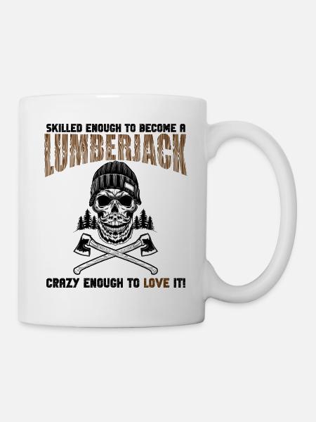 Holzfäller-Schädelaxte - Tasse - Weiß